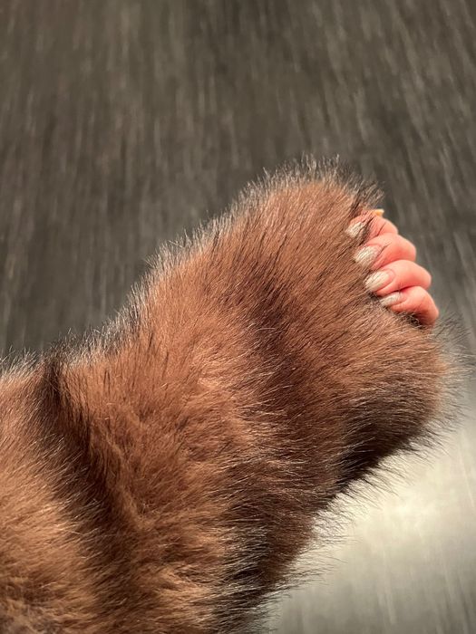 Шоколадна еко шубка в стилі ZARA