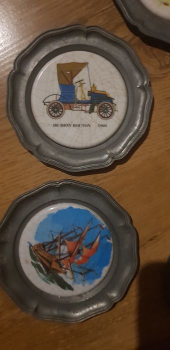 Dekoracyjne  talerze cynowe