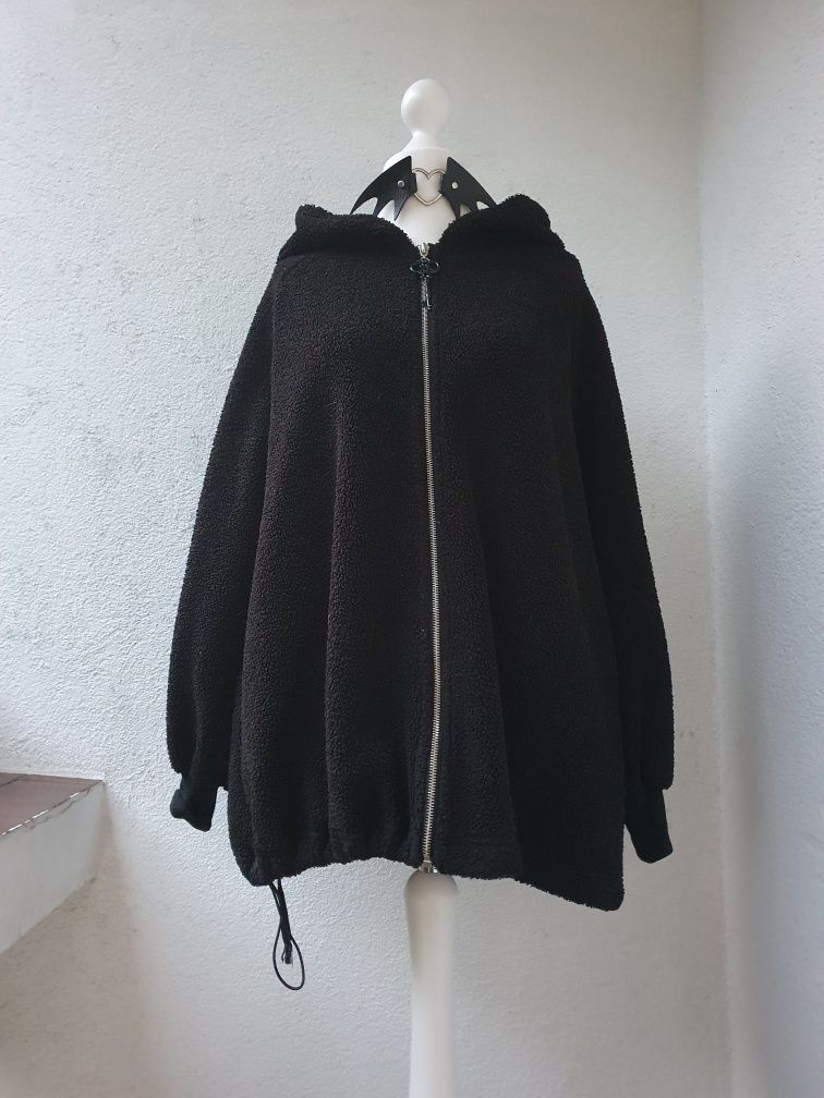 Bluza Punk Rave Joker Hoodie pluszowa z ogromnym kapturem kieszeniami