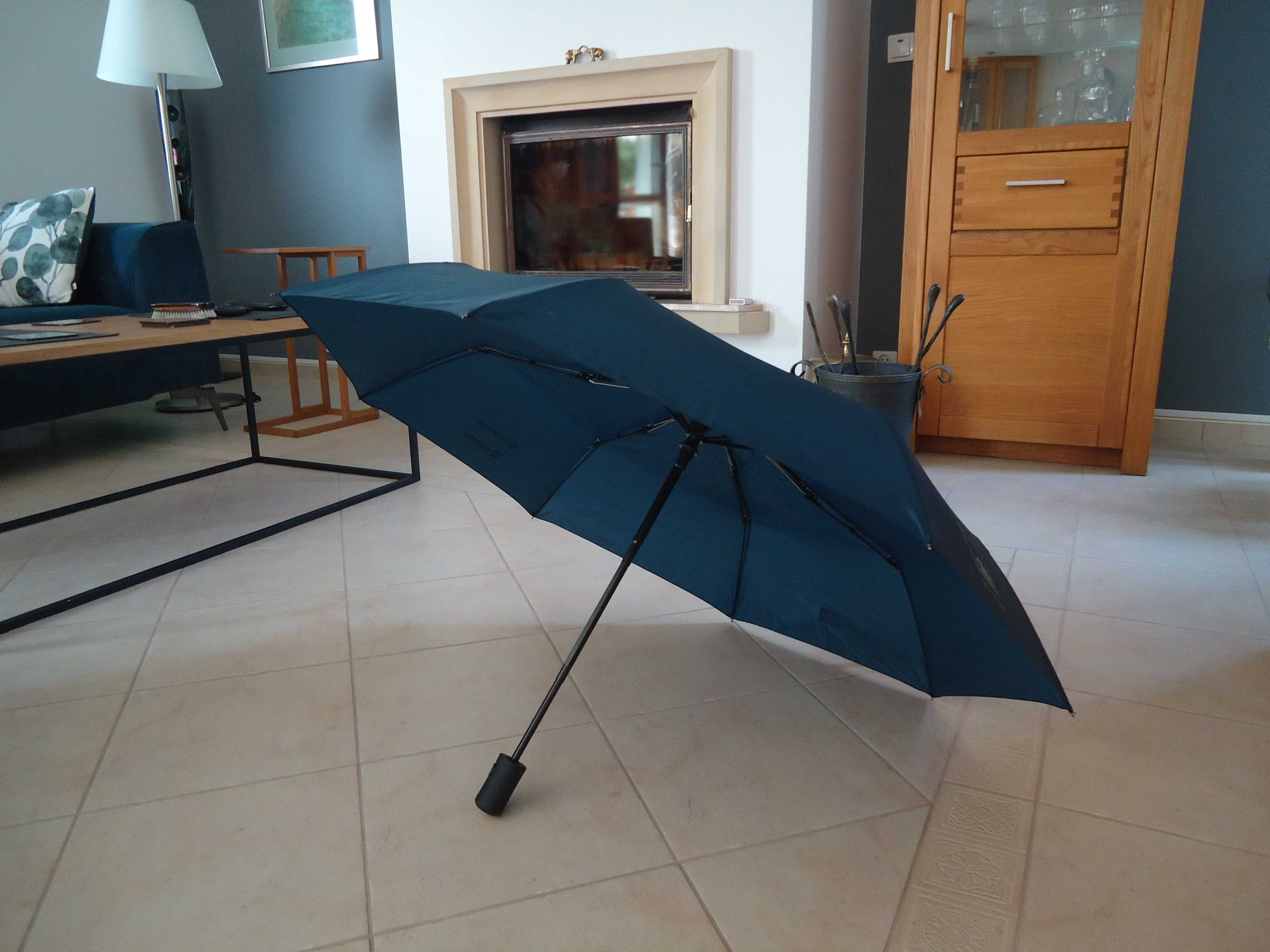 granatowa parasol parasolka automatyczna na przycisk