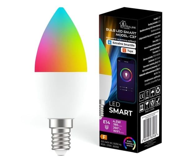 ExtraLink Inteligentna żarówka LED C37 (E14, RGB, WIFI)