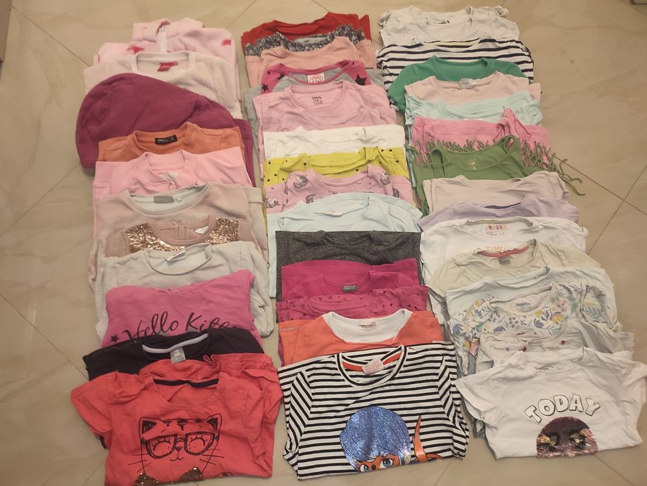 65 sztuk / Paka ubranek dla dziewczynki r. 116