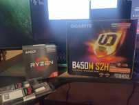 Процесор AMD 5 5600G BOX Комплект B450M DDR4 2x8 16gb 3200 Kingston