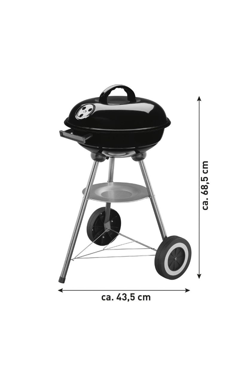 GRILLMEISTER Grill kulisty na kółkach, 34 cm