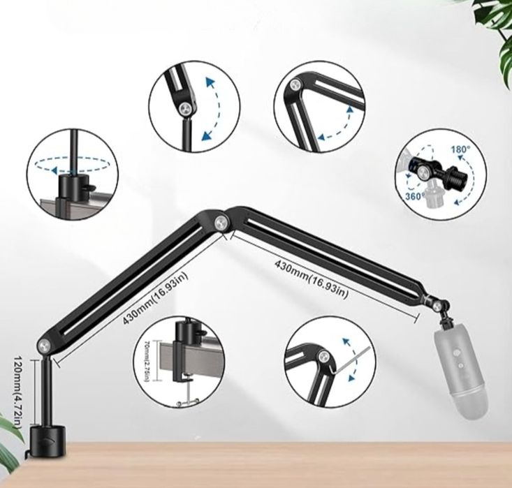 Uchwyt ramię biurkowe do mikrofonu Aokeo AK-45