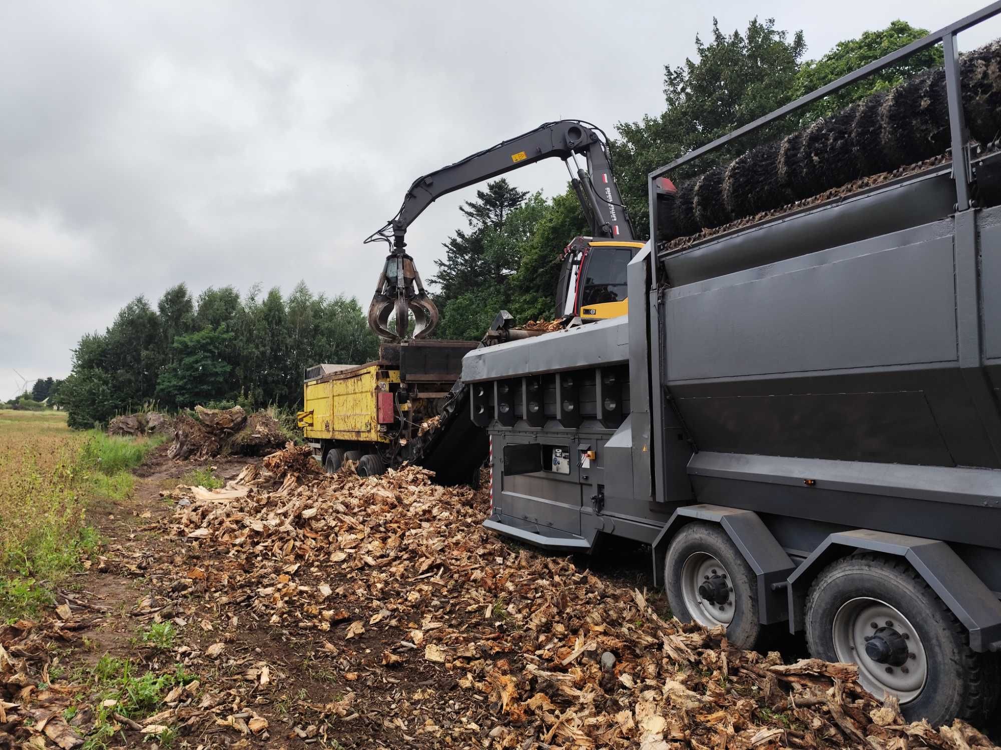 Usługi rębakiem doppstadt korzenie,zrębka. PRZESIEWANIE