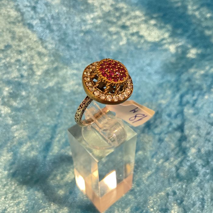 Anel prata banhado ouro tam,18 mm