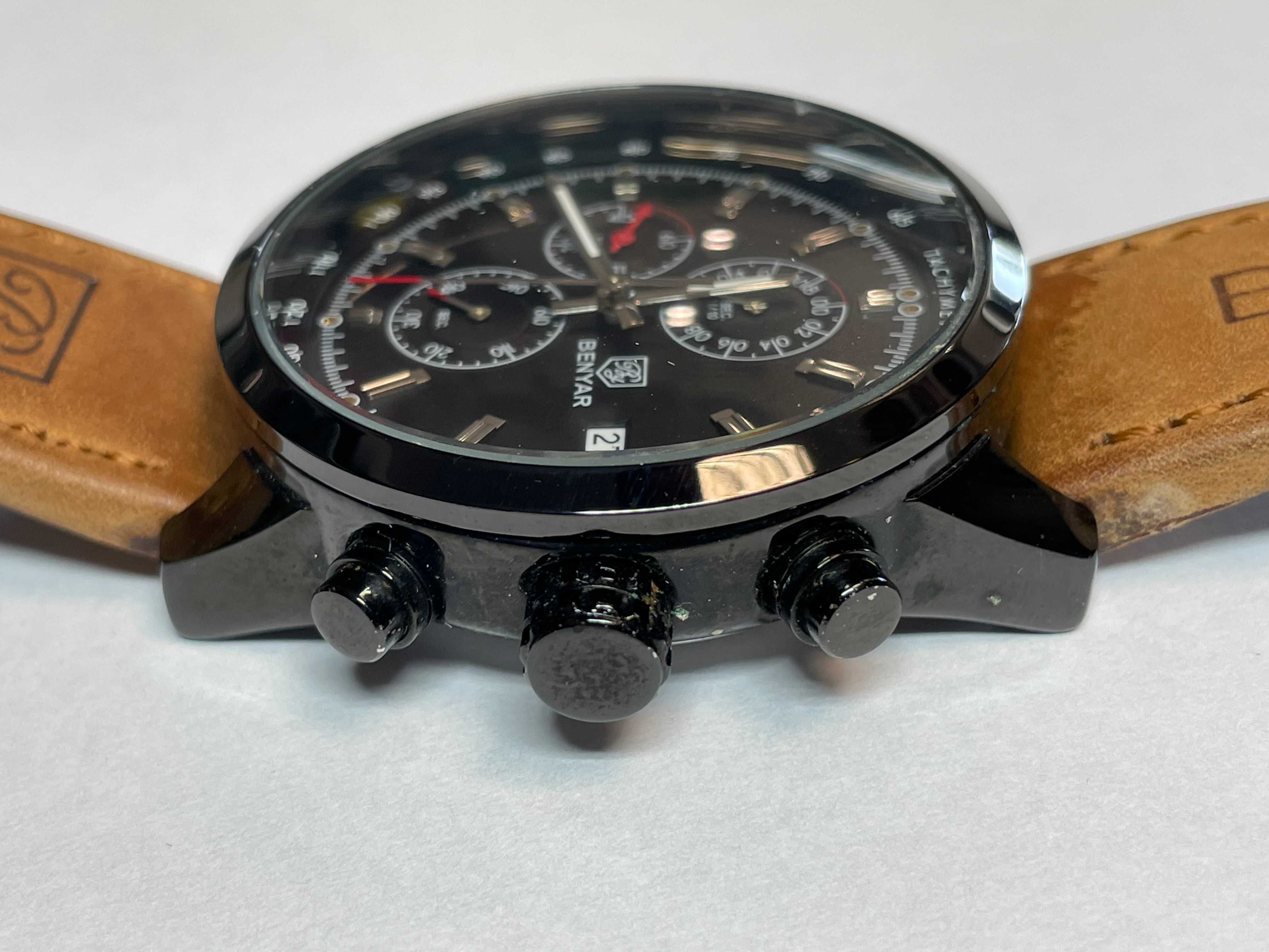 Klasyczny, męski zegarek BENYAR BY-5102M pasek datownik chronograf