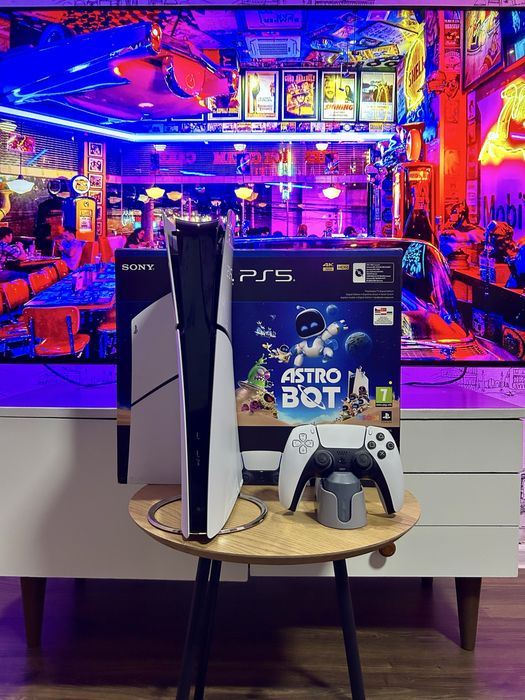 Новая PlayStation 5 Slim чек подписка PS+ игры кастом джой подставка