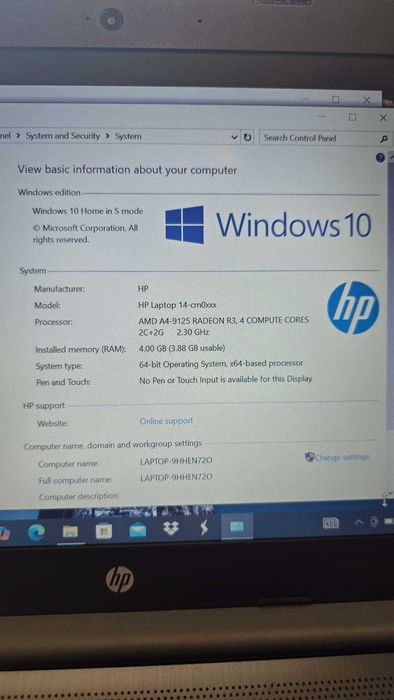 Laptop HP 14-cm0506sa 14 " AMD A4 4 GB / 64 GB czarny