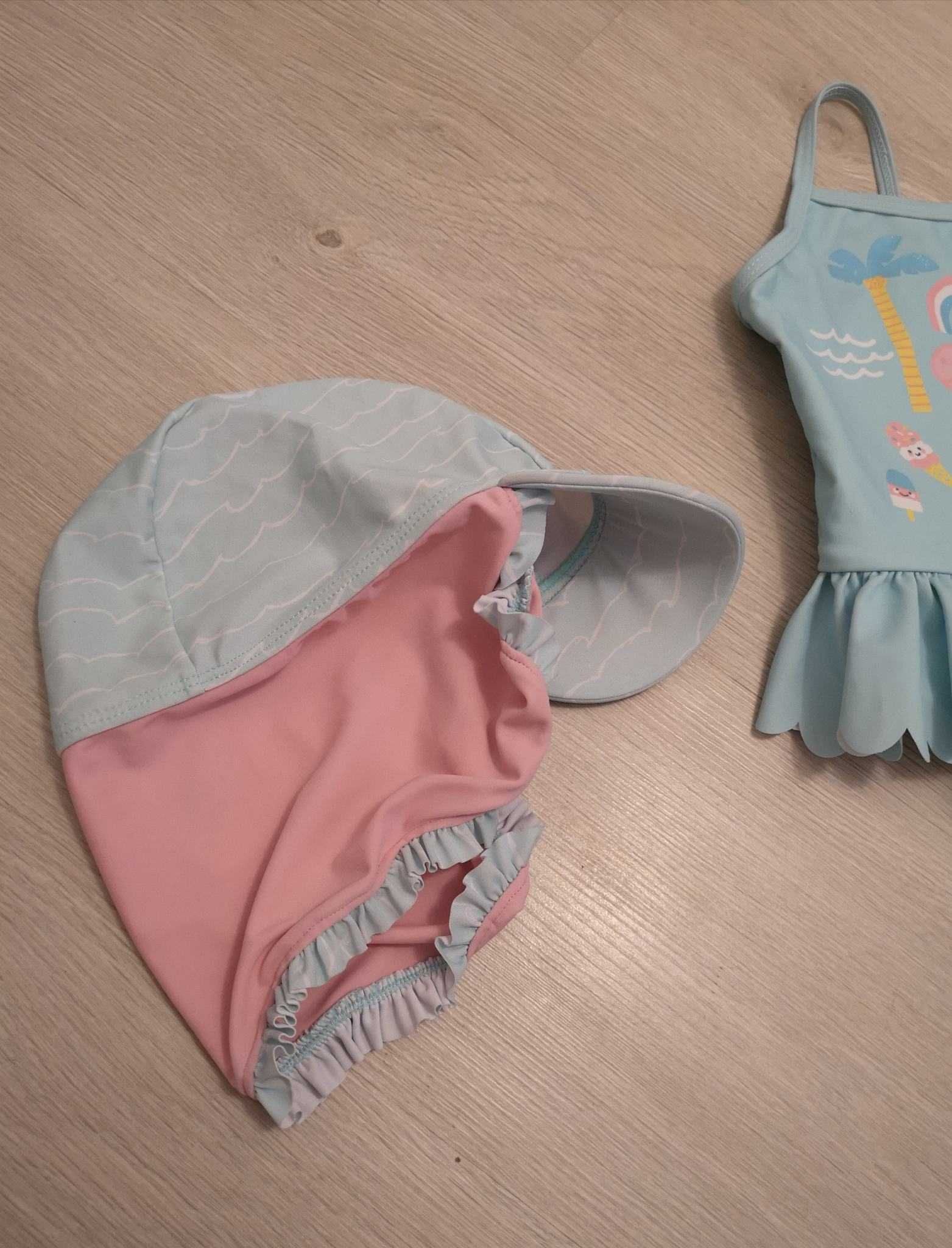 Świnka Peppa kostium kąpielowy strój do pływania jednoczęściowy czapka