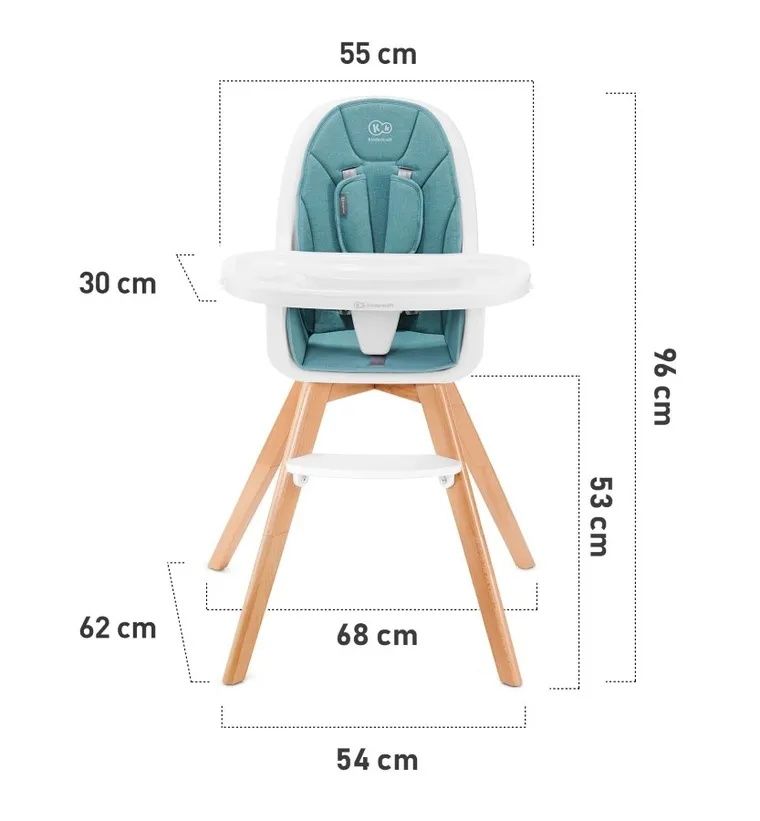 Krzesełko do karmienia Kinderkraft tixi 2w1 6m+