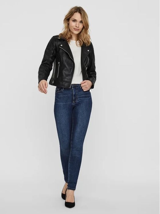 Куртка косуха. Чорна косуха жіноча. Куртка VERO MODA