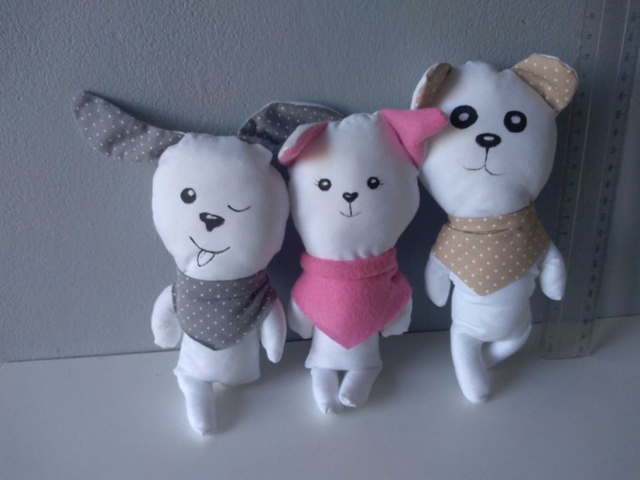 3 zwierzaki maskotki  minki hadmade