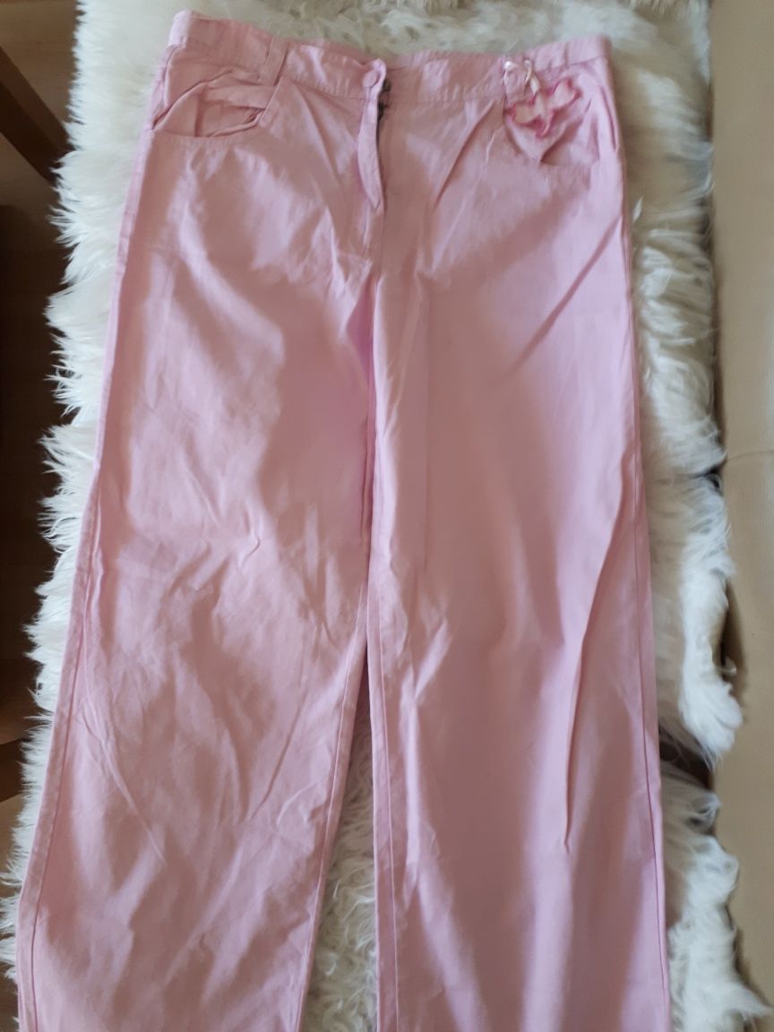Extra długie różowe spodnie firmy 5.10.15 164 cm