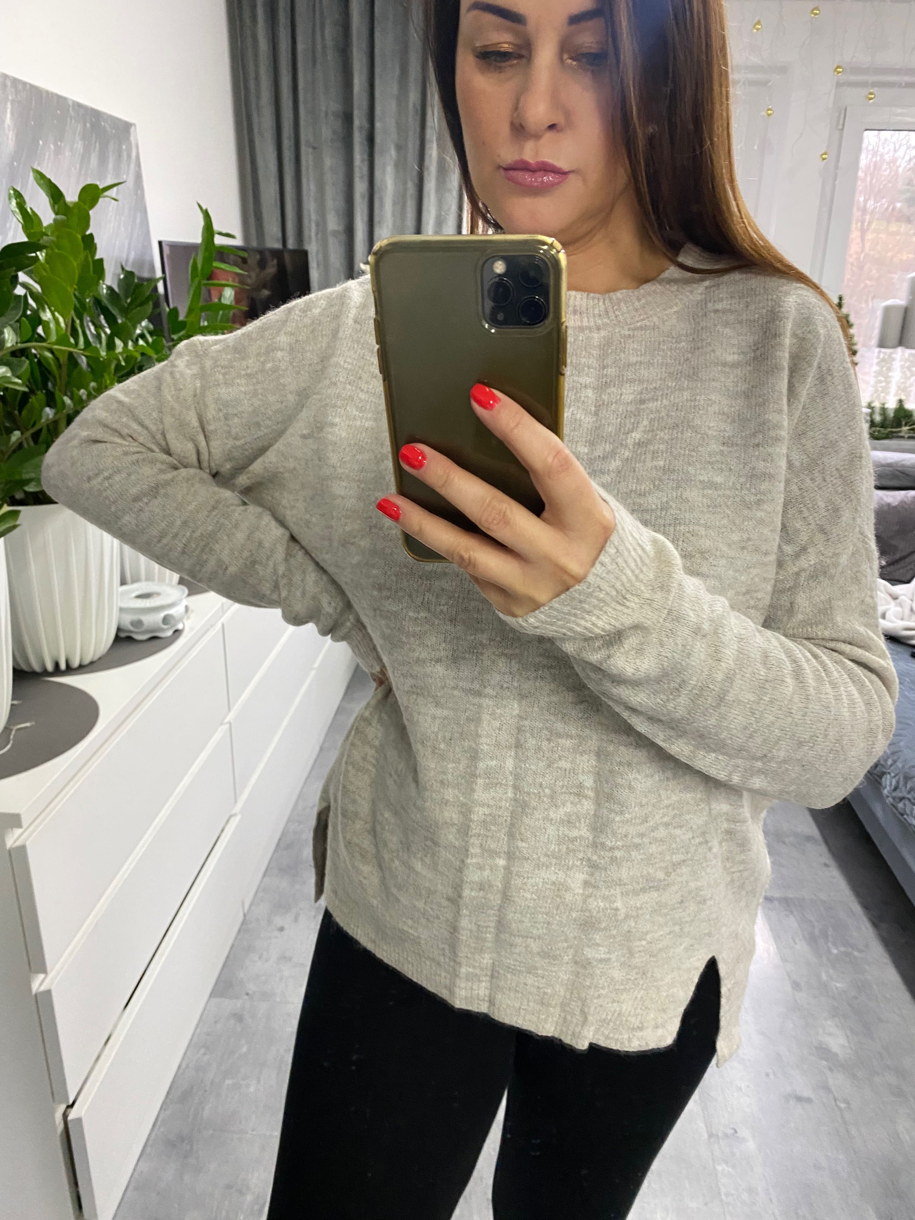 Kremowy beżowy melanż sweterek new look S do L