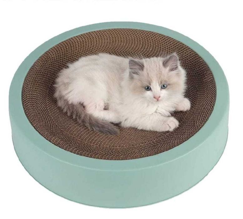 Cama e arranhador em cartão para gatos 2 em 1