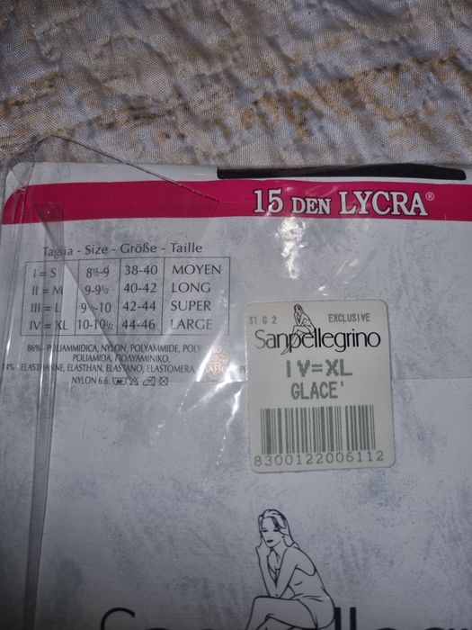 Włoskie rajstopy Sanpellegrino Exclusive. Czarne rozmiar XL.