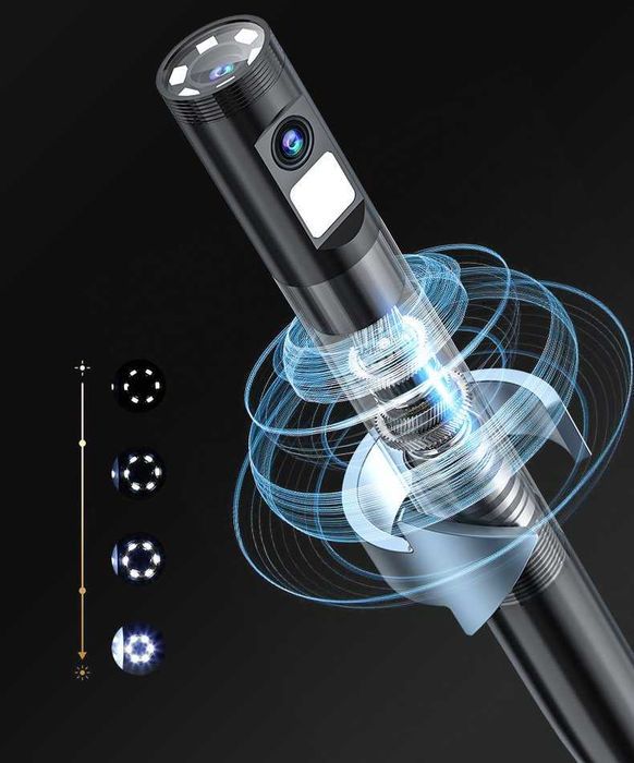 Kamera Inspekcyjna Z Ekranem Endoskop Obrotowa Główka 360° 8LED 5m 8mm