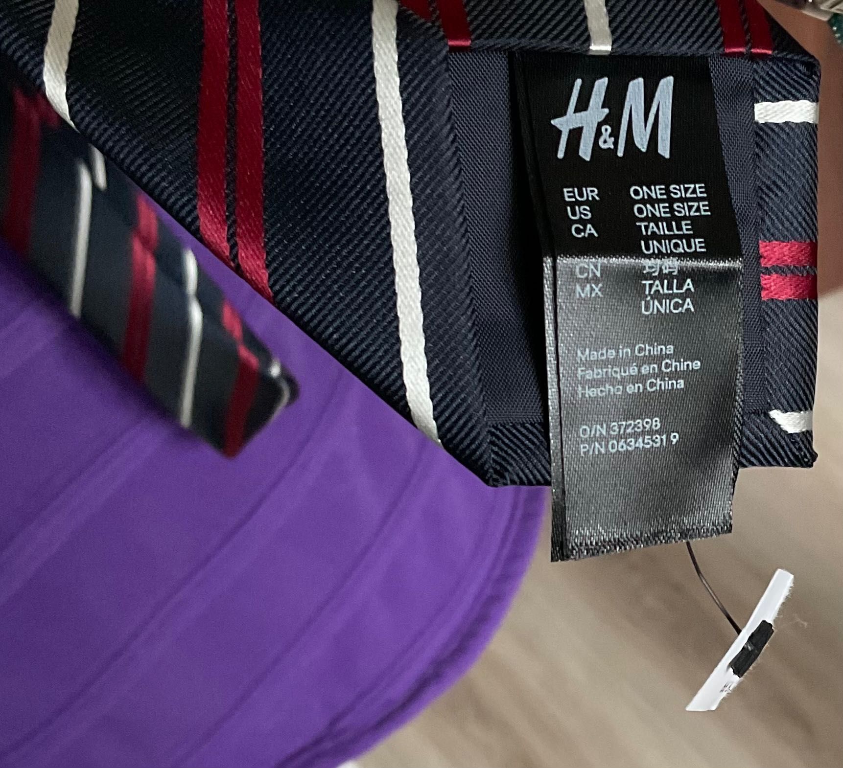 H&M Granatowy Krawat Męski w Paski  nowy