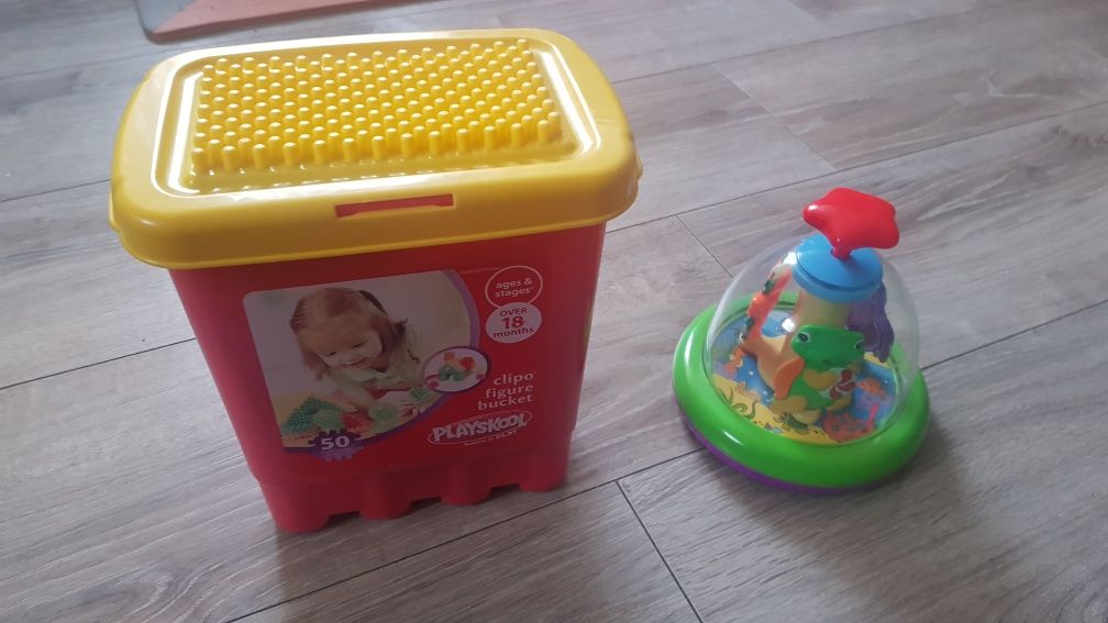 Zestaw zabawek klocki playskool bączek kiddieland dumel