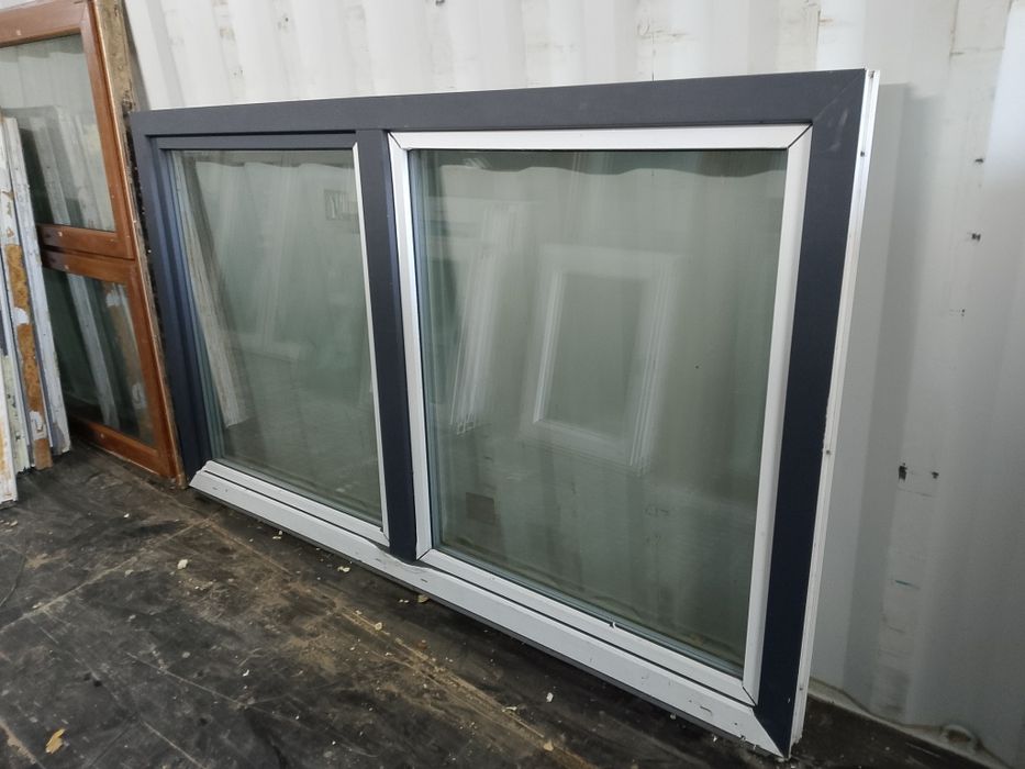 Okno 230x135 nowe antracyt 3-szybowe rozwierno uchylne