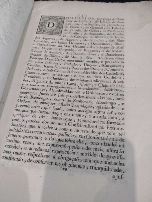 Pragmatica Sanção de S. Magestade Catholica com força de Ley 1767