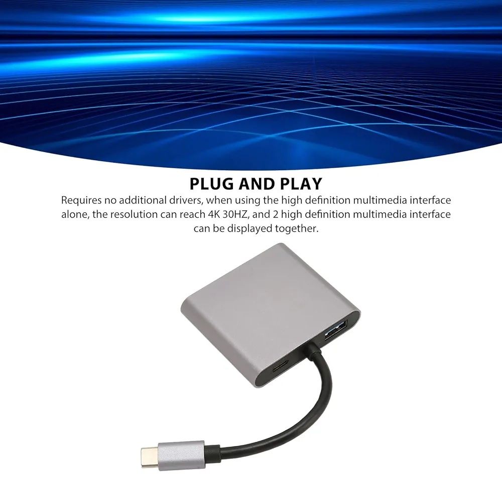 Adapter 4w1 Hub usb C na Hdmi stacja dokujaca