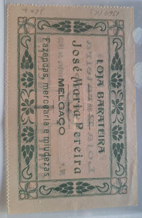 Nota/Cédula 1 centavo Melgaço