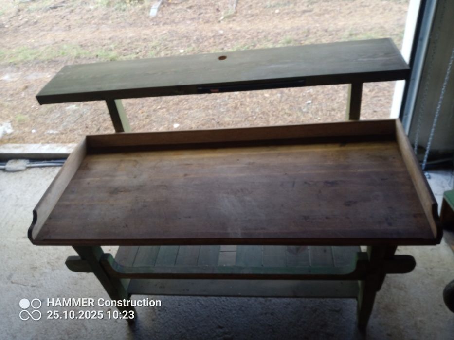 Stolnica masarska dębowa ze stołem