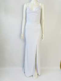 Sukienka maxi suknia biała ślubna poprawiny komunia na sesję zdjęciową