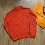 Pomarańczowy damski sweter Mustang XS gruby zimowy boho retro śliczny