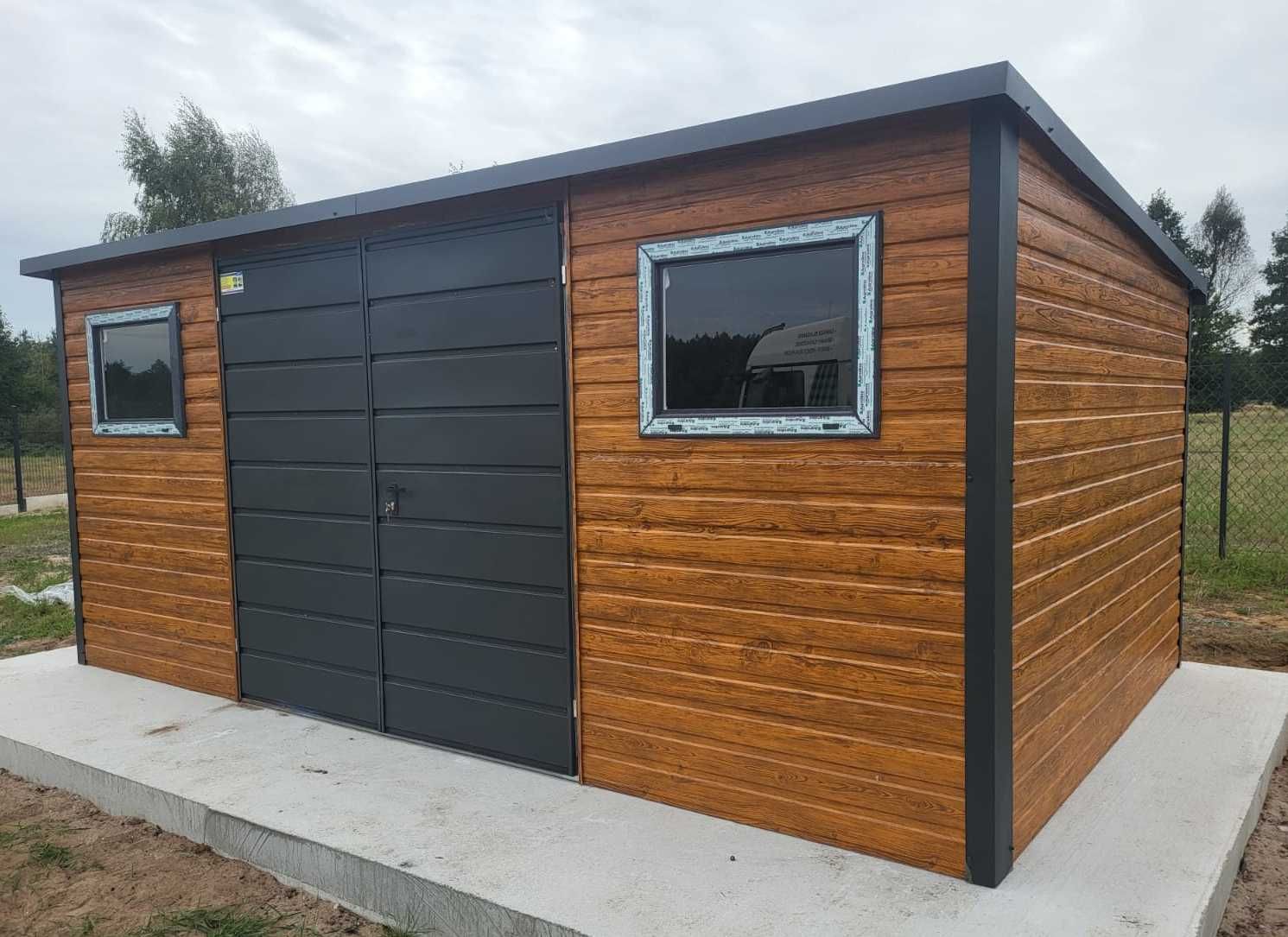 Domek Schowek Ogrodowy PREMIUM 5x3 drewnopodobny spad na tył