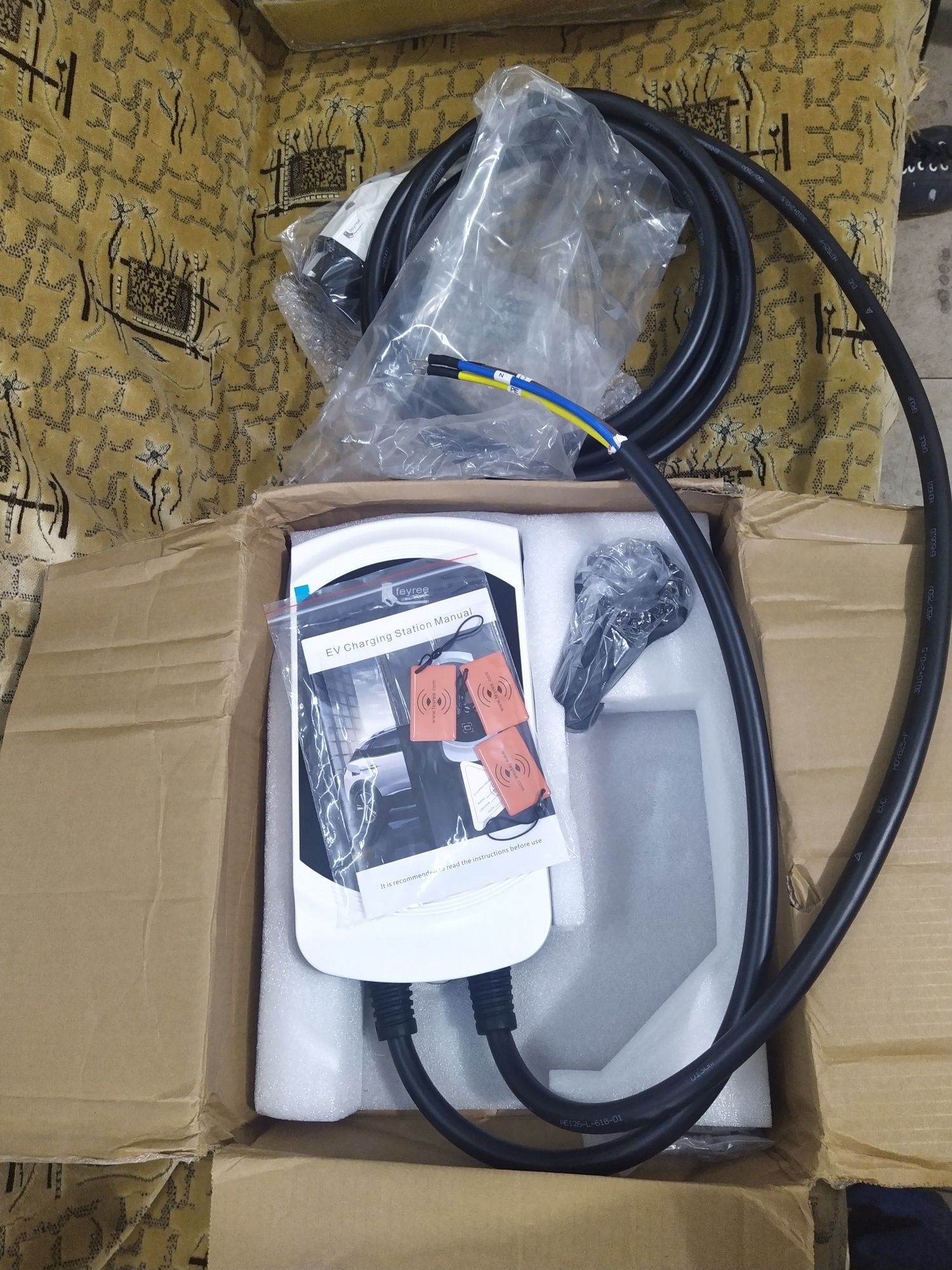 Feyree Type1, 12KW 50A Wi Fi Зарядная станция 5м Tesla и тр быстрая