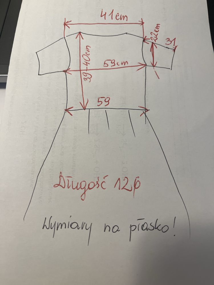 Długa modna XL sukienka z lnem w pieknym granacie