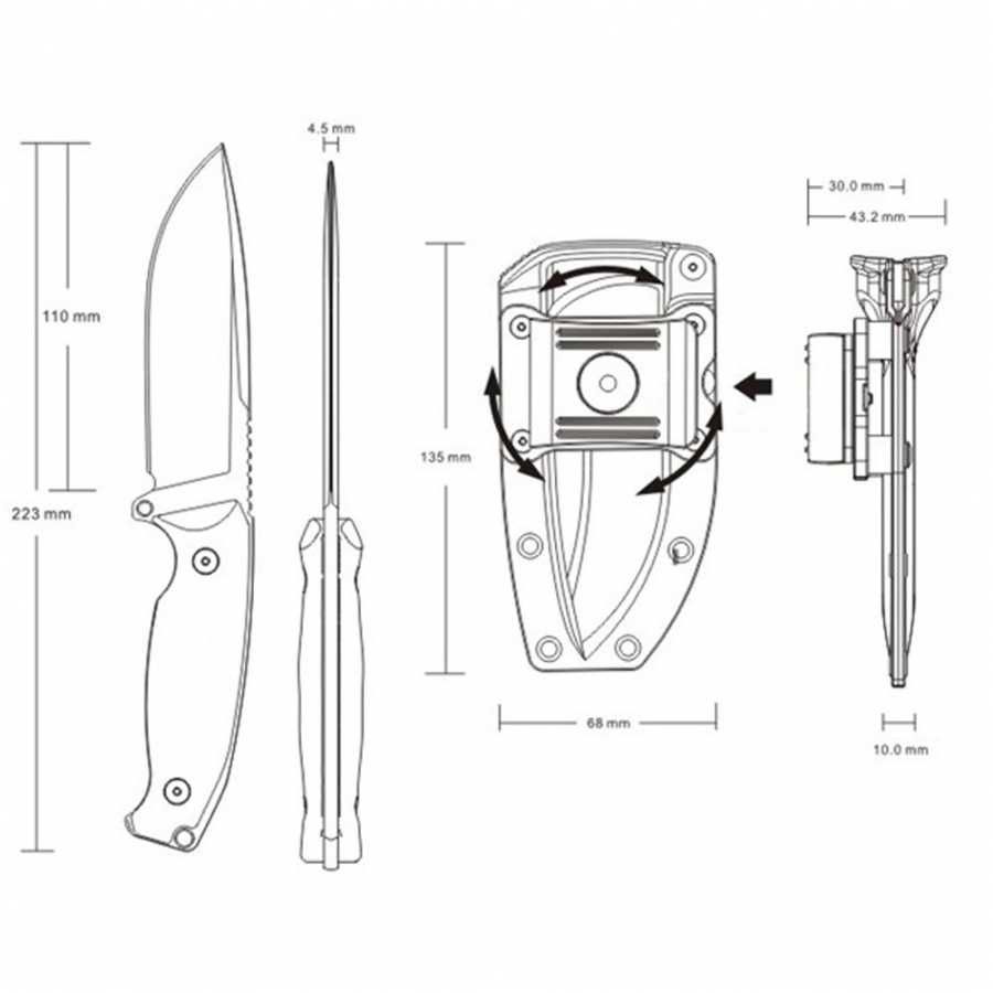 Ruike Nóż outdoorowy Jager F118-BK Czarny