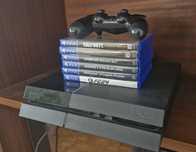 Ps4+6 jogos caixa original+FC25 Digital+2 comandos