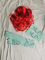 Czerwona peruka z dodatkami przebranie kostium Czerwone włosy
