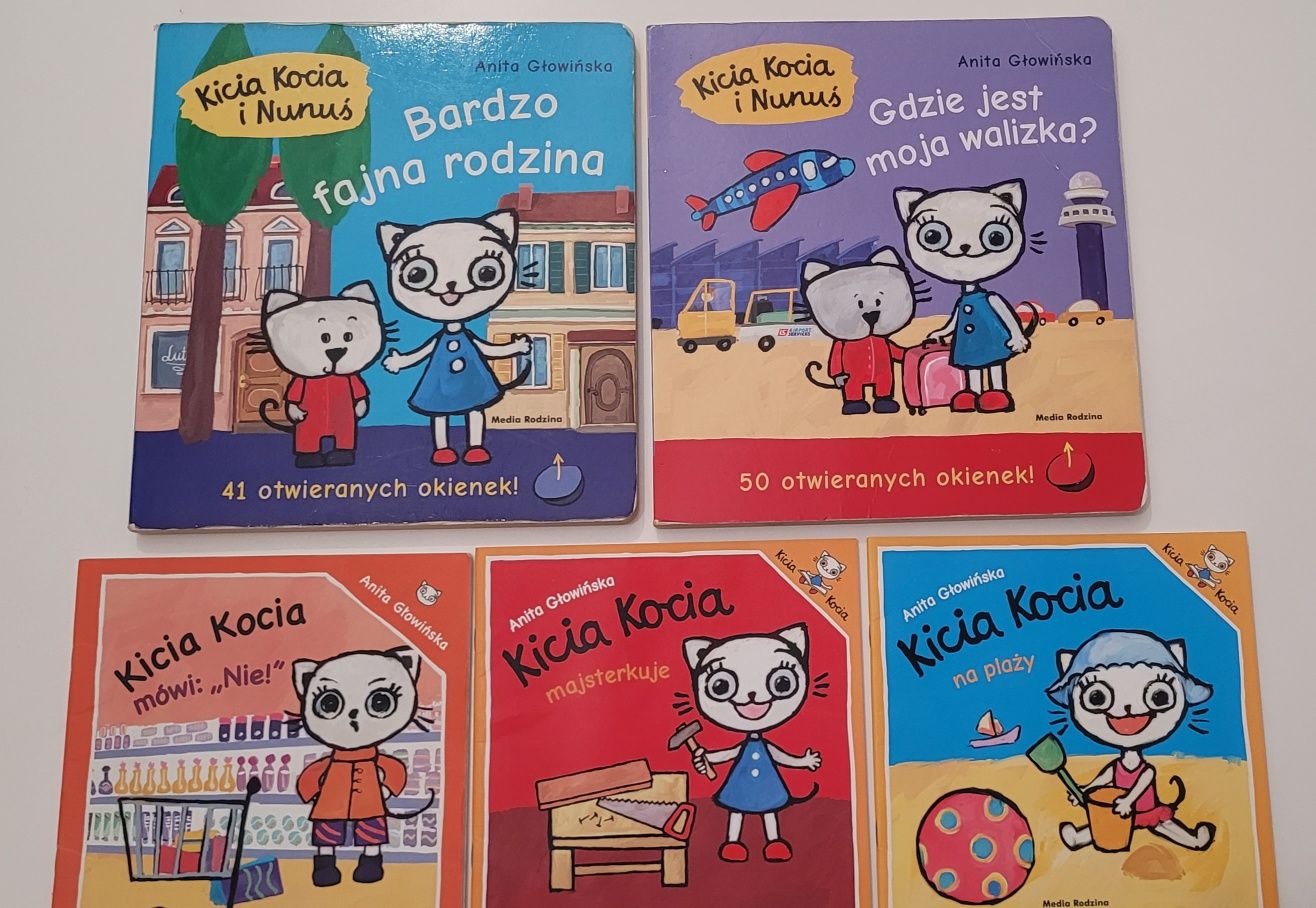 Zestaw Kicia Kocia i Nunuś – książki z okienkami + 3 klasyczne zeszyty