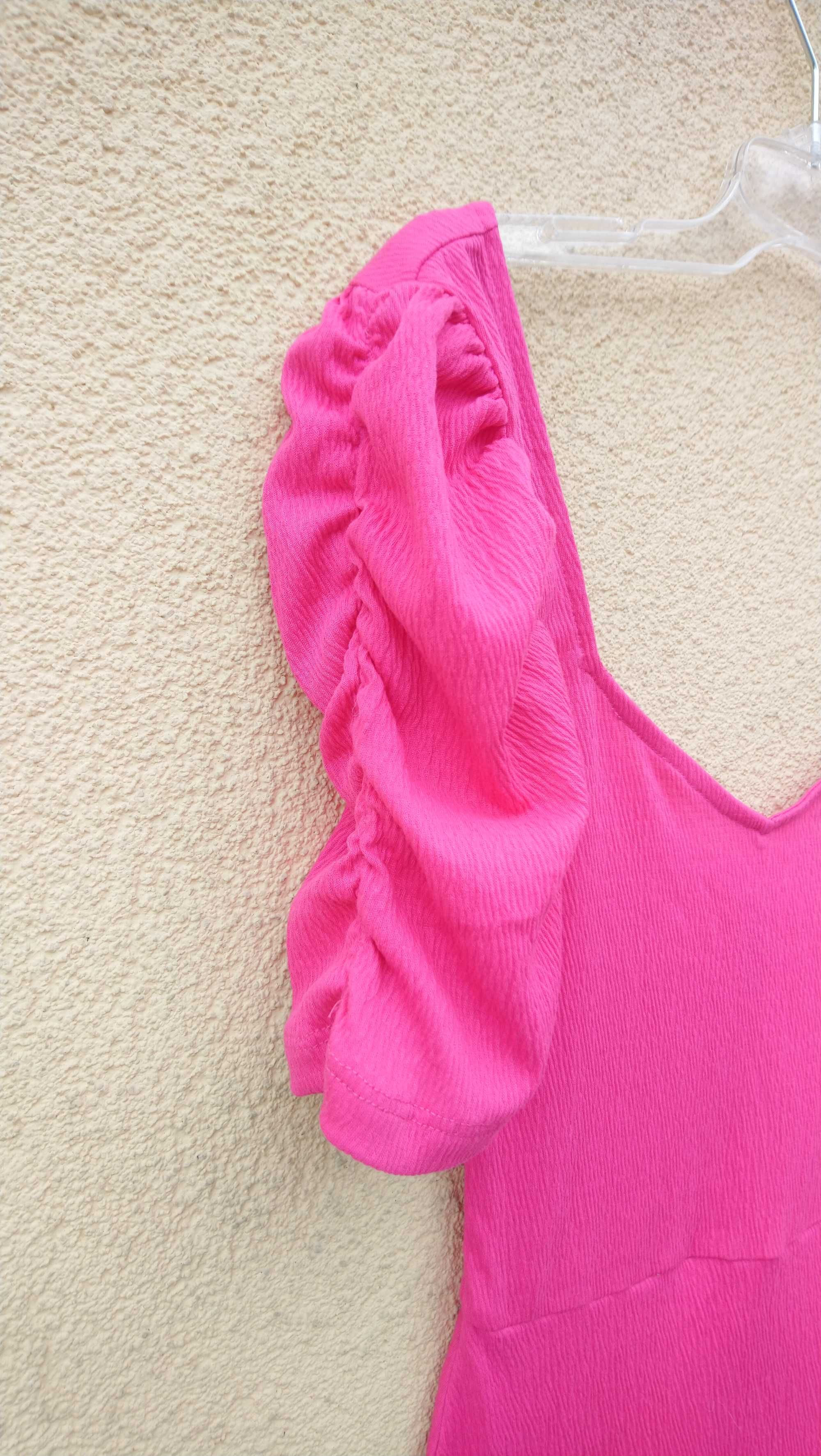 Różowa sukienka h&m z bufkami XS nowa