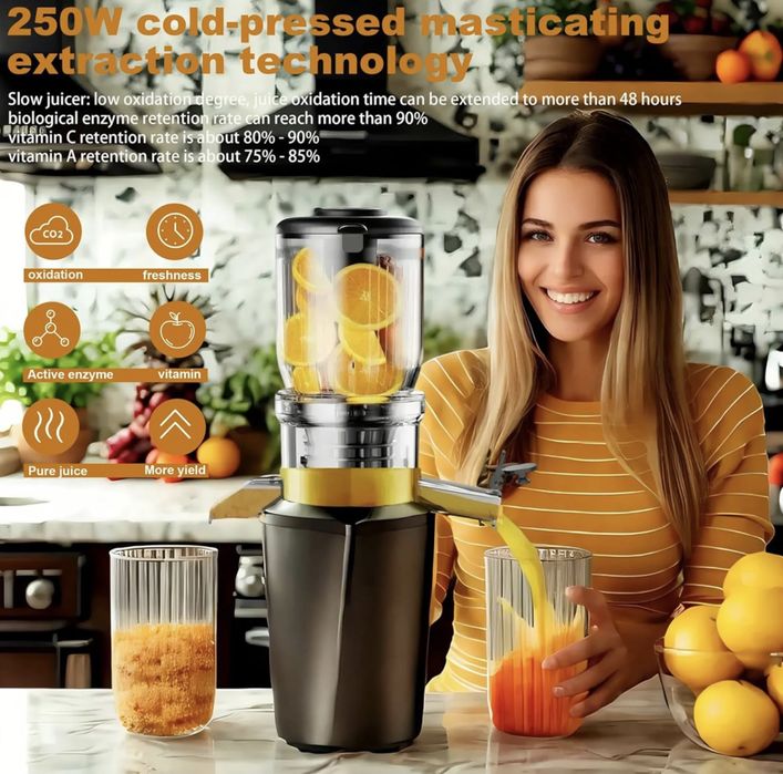 Sokowirówka wolnoobrotowa czarna