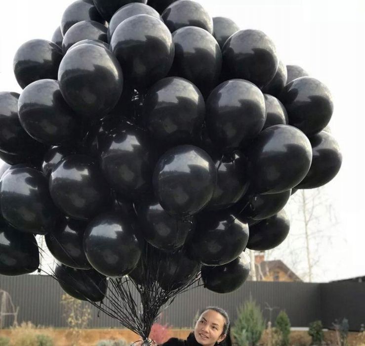 Balony Czarne Metaliczne Duże Urodziny Ślub Przyjęcie Wesele 100 Szt