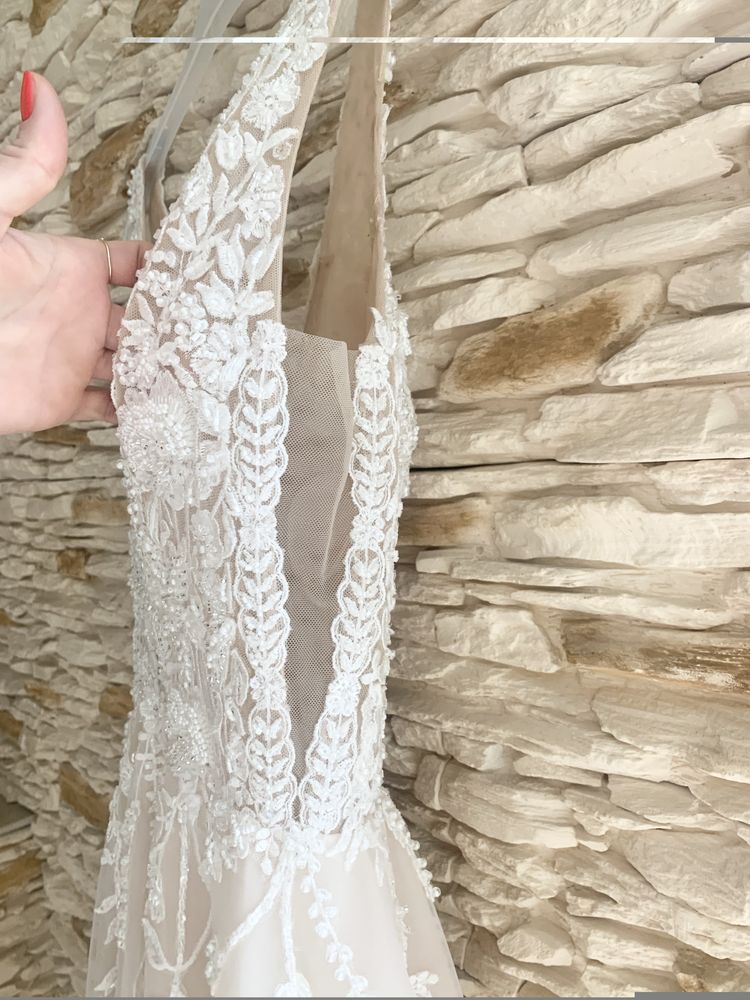 Suknia ślubna xs/s 34 36 brzoskwiniowa ivory boho allure