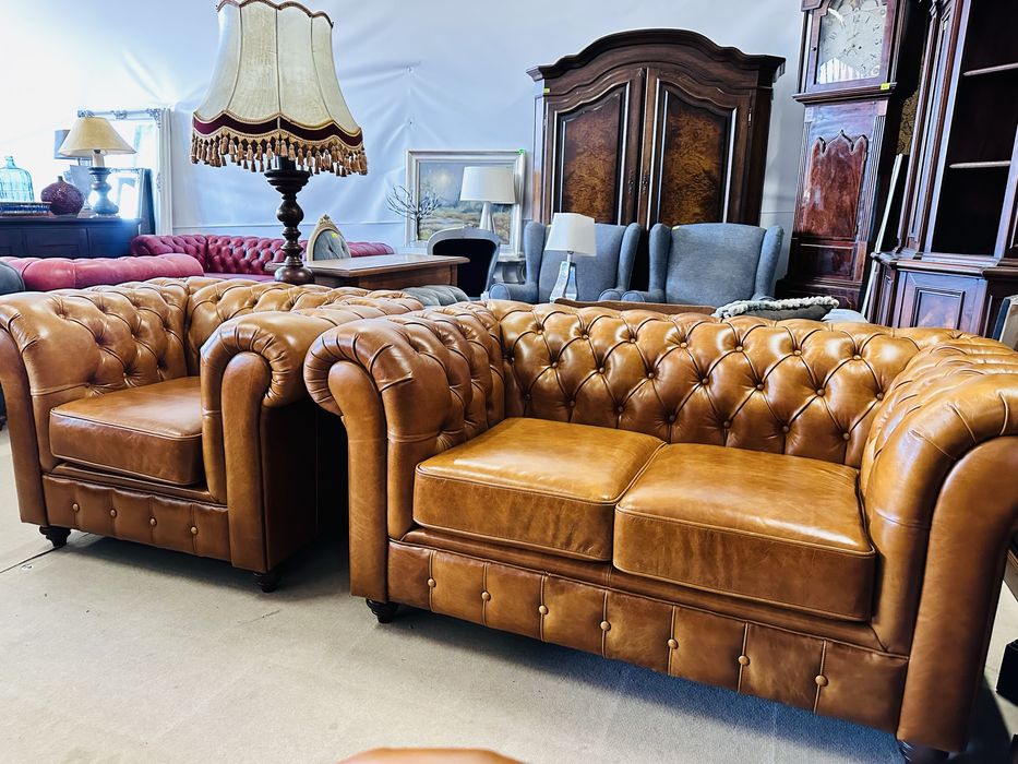 Ekskluzywny, angielski komplet CHESTERFIELD 3+2+1 :)