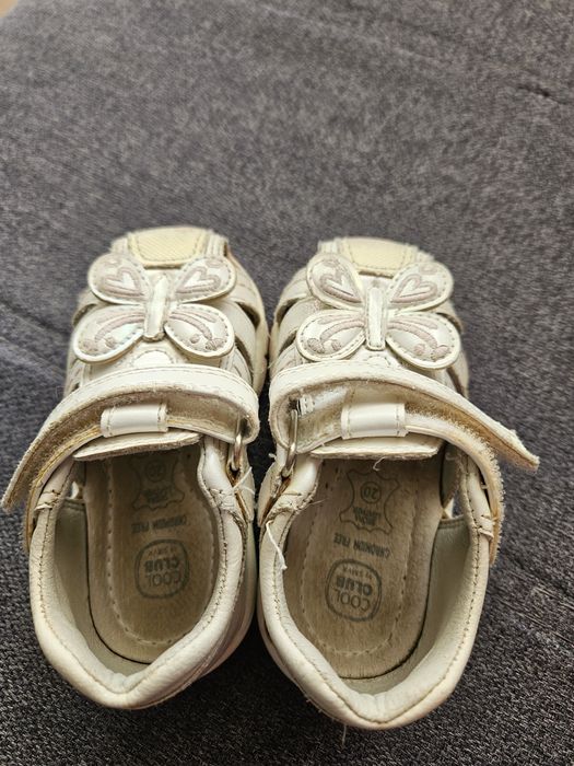 Sandały dziewczęce, białe, Cool Club, podeszwa Bio-Flex, 20 rozmiar