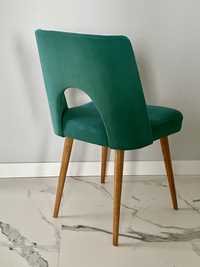 Fotel tapicerowany muszelka prl zielony