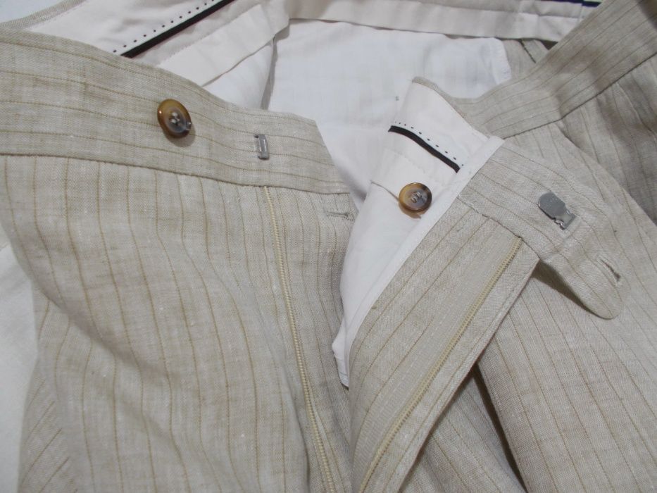 Новый костюм бежевый в полоску льняной 'Stones' 56р