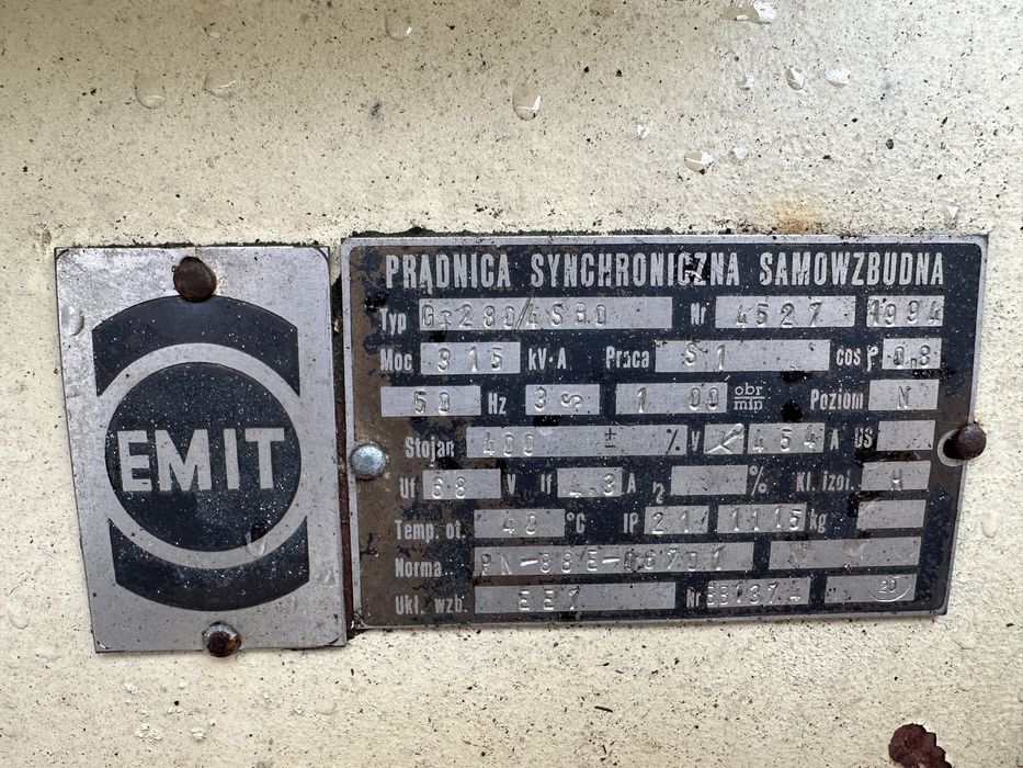 Agregat 315KVA S1 PZL WOLA HENSCHEL (generator prądotwórczy)