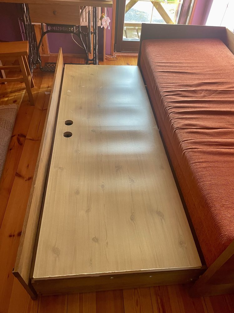 Kanapa sofa łóżko rokladane brw indniana dąb pojemnik na pościel