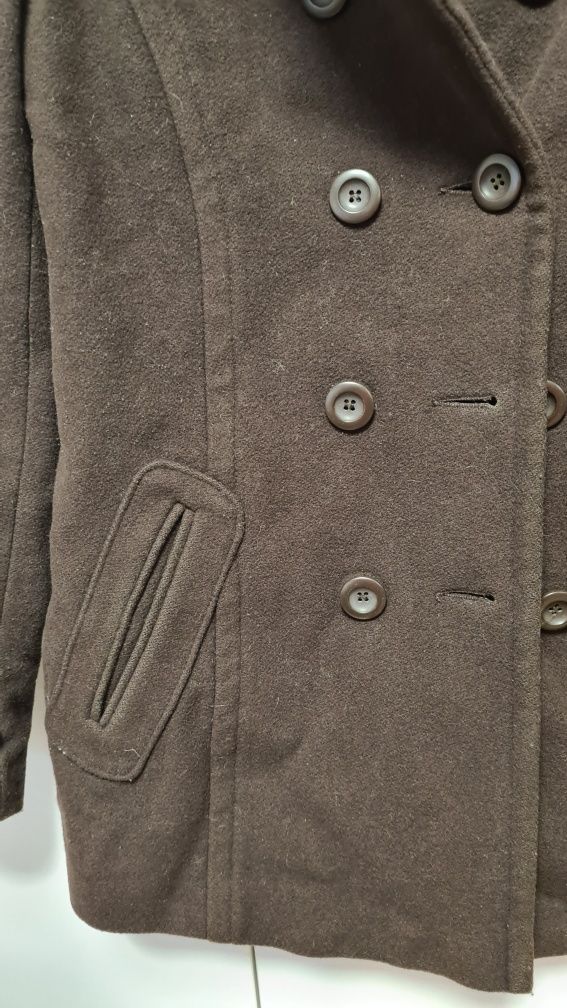 Wełniany płaszcz płaszczyk kurtka wełna 38 m hm h&m